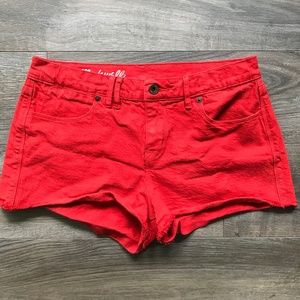 Madewell Orange Raw Hem Shorts Size 29